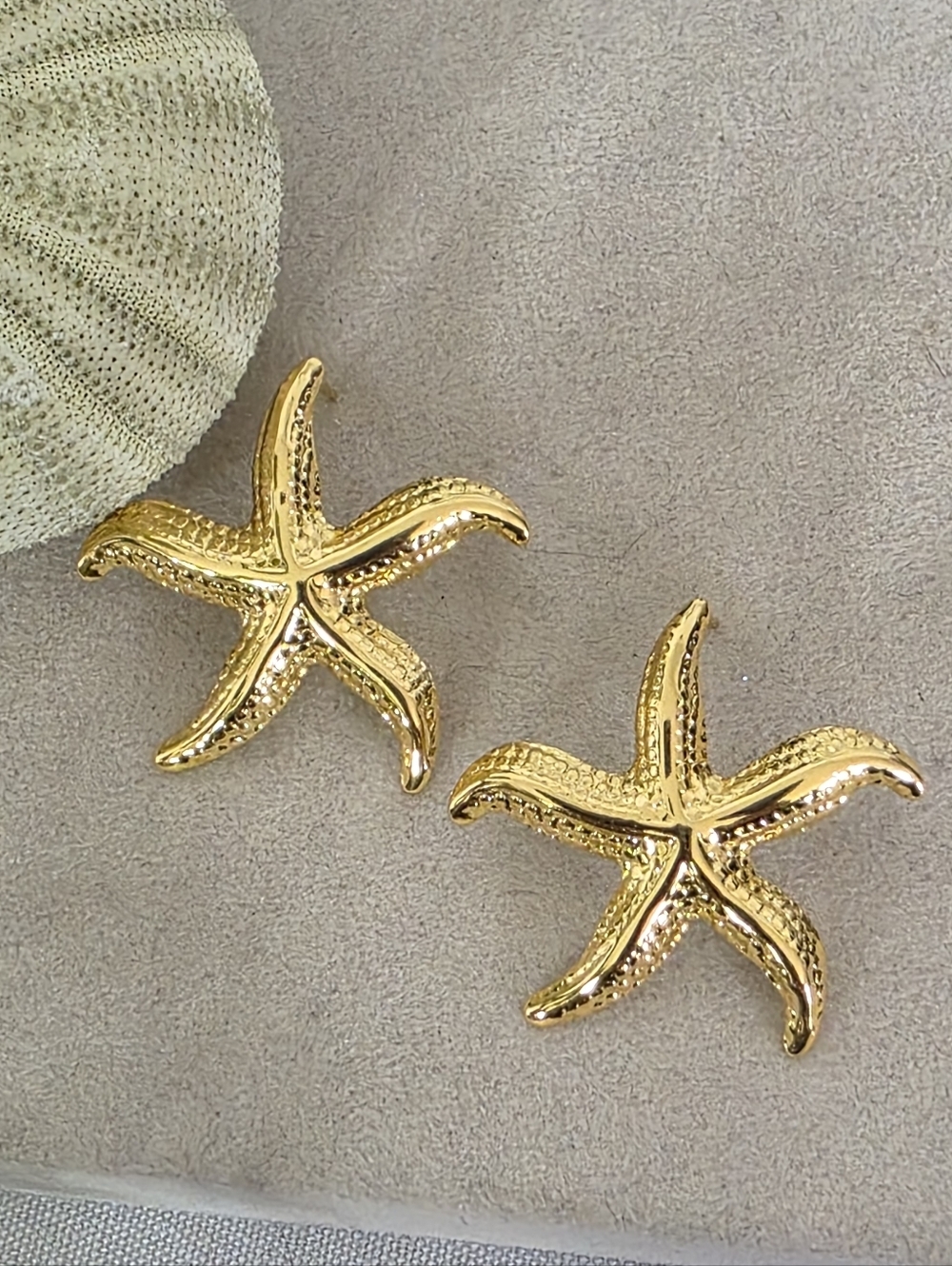 Gold Stainless Steel Starfish Post Earrings
